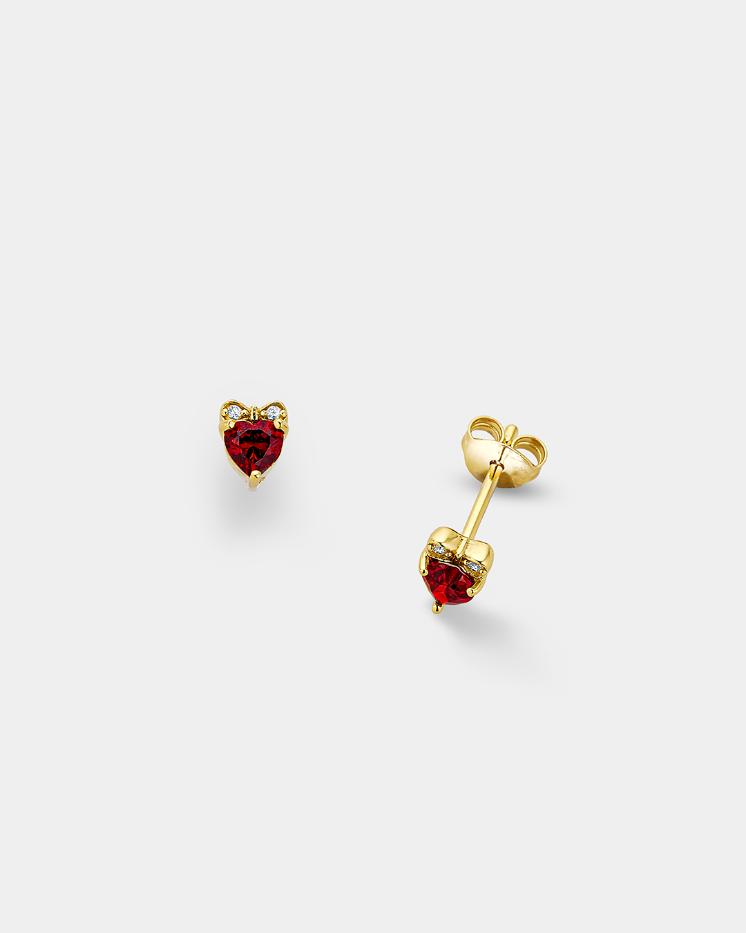 20173155231 Ruby zircon earrings in gold-plated Silver 925°