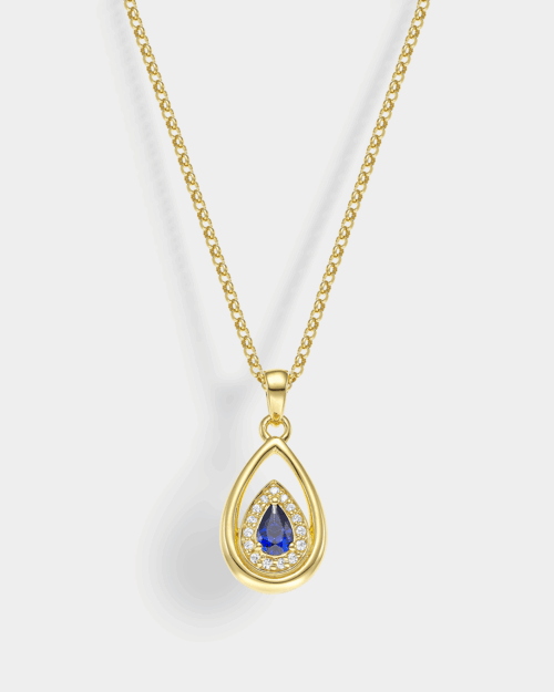 Blue necklace in gold-plated Silver 925°