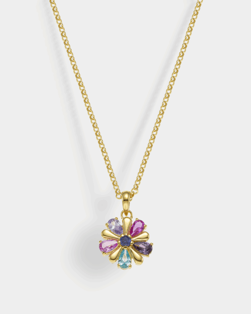 Multicolor necklace in gold-plated Silver 925°