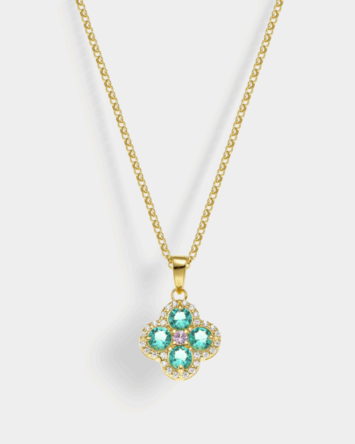Color bloom necklace in gold-plated Silver 925°