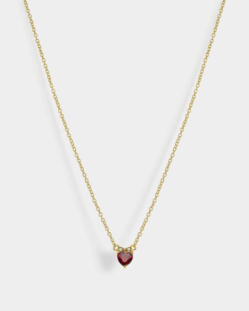 Ruby zircon necklace in gold-plated Silver 925°