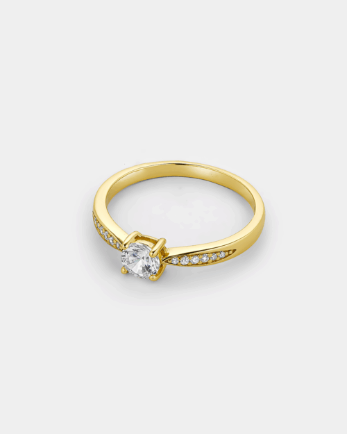 Ring with white zircons in gold-plated Silver 925°