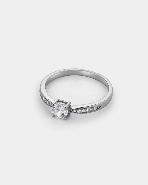 Ring with white zircons in Silver 925°