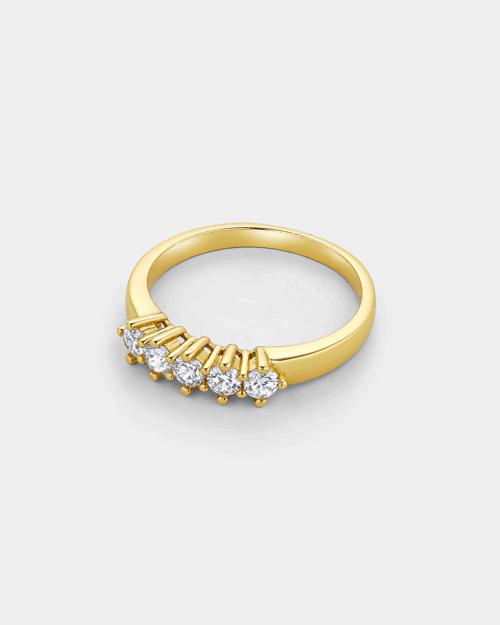 Ring white white brilliant-cut zircons in gold-plated Silver 925°
