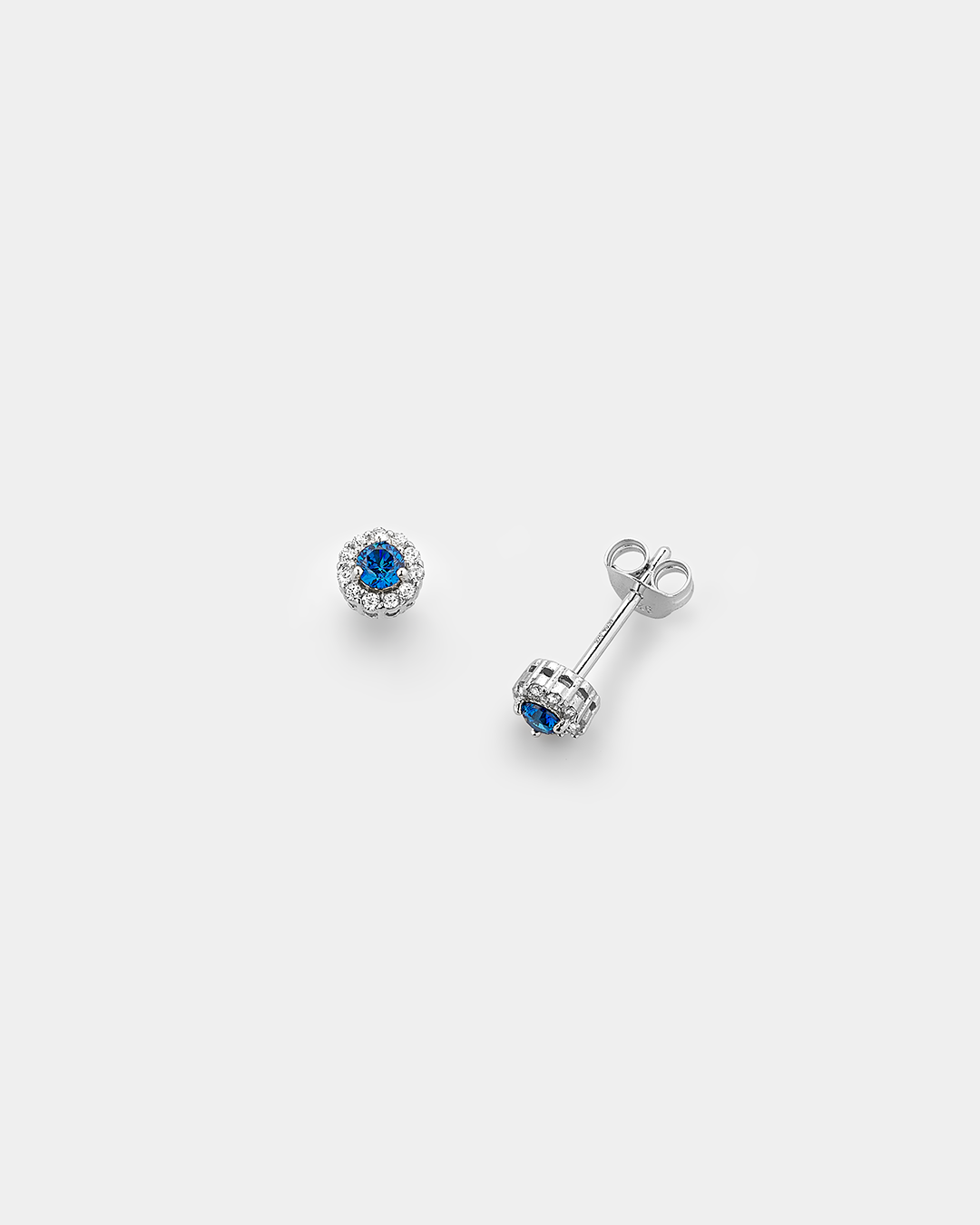 20178454223 Earrings with blue and white zircons in Silver 925°